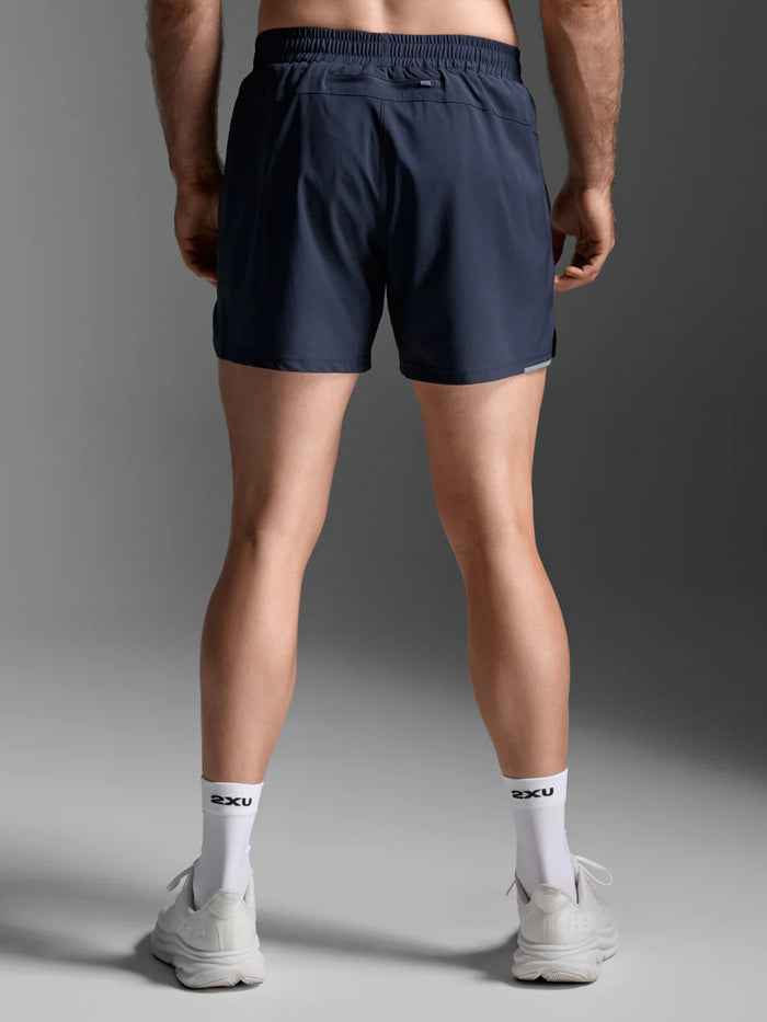 2XU Men's Aero 5 Inch Shorts - Midnight/Silver Reflective