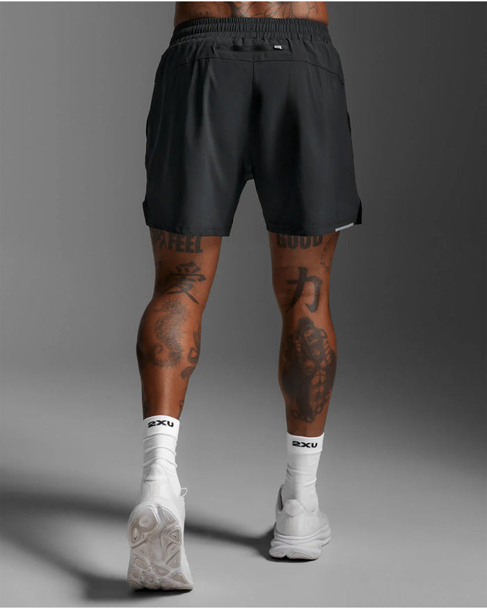 2XU Men's Aero 5inch Shorts - Black/Silver Reflective