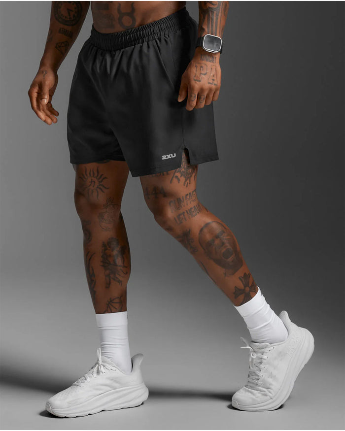 2XU Men's Aero 5inch Shorts - Black/Silver Reflective