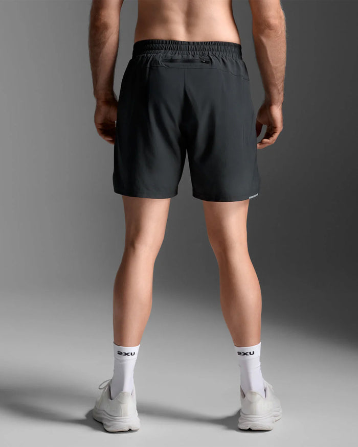2XU Men's Aero 7 Inch Shorts - Black/Silver Reflective