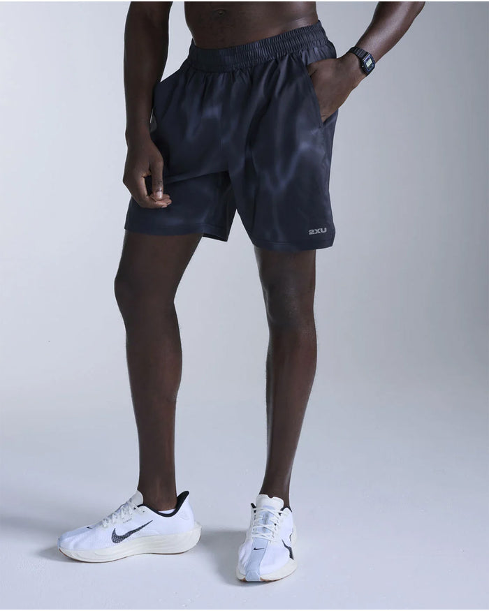2XU Men's Aero 7inch Shorts - Midnight Marble/Silver Reflective