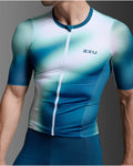 2XU Mens Aero Hex Tri Sleeved Top - Jelly Mint/Majol