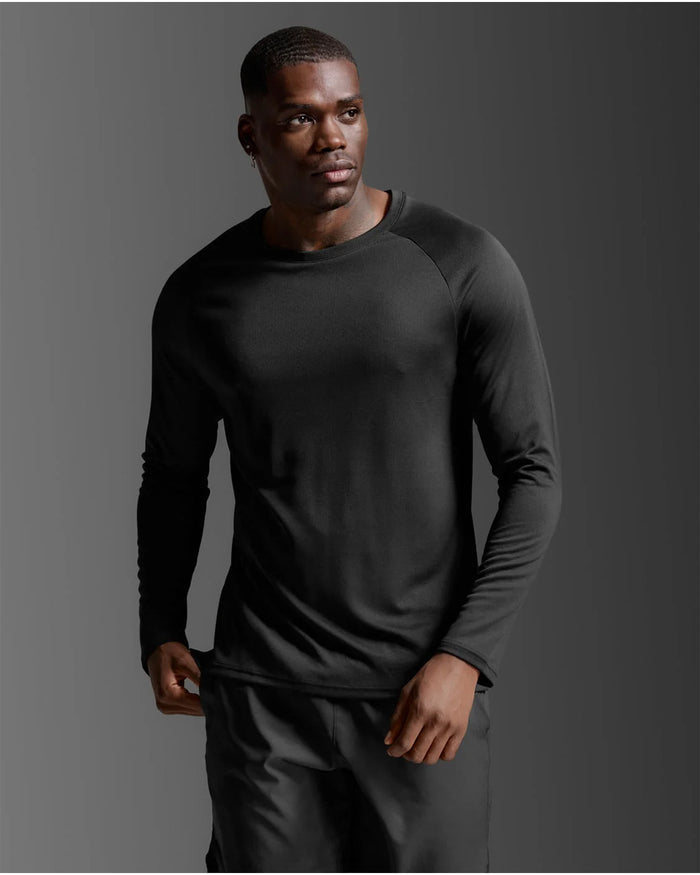 2XU Men's Aero Mesh Long Sleeve - Black/Silver Reflective