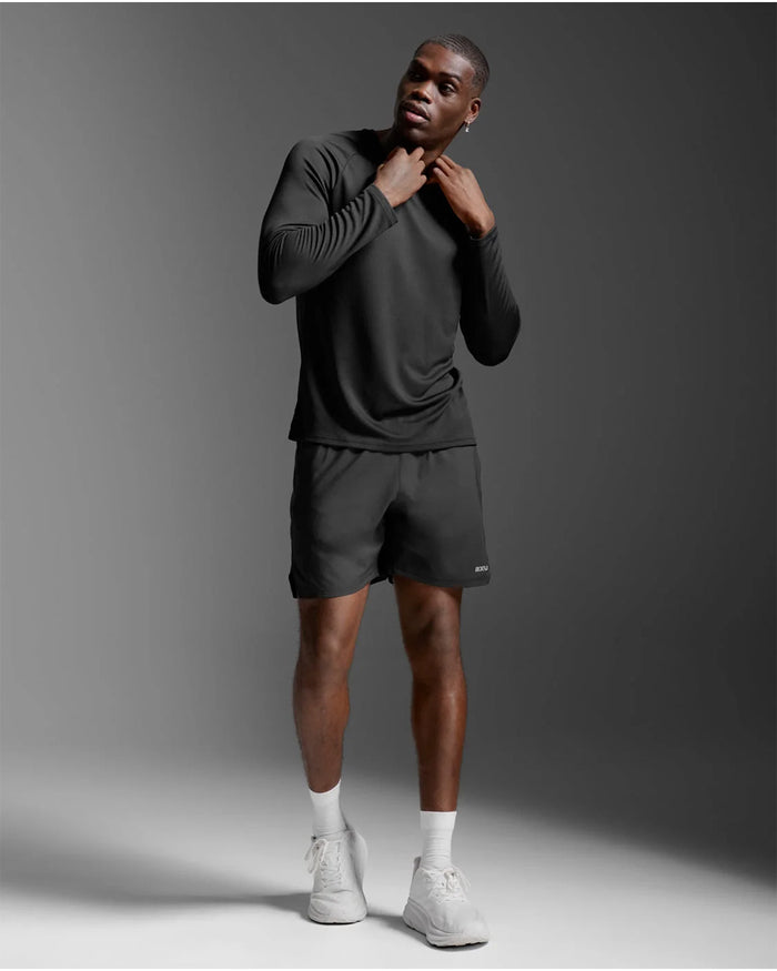 2XU Men's Aero Mesh Long Sleeve - Black/Silver Reflective