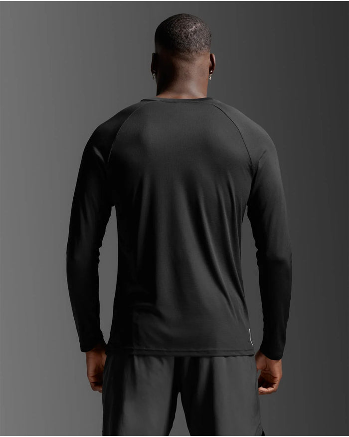 2XU Men's Aero Mesh Long Sleeve - Black/Silver Reflective