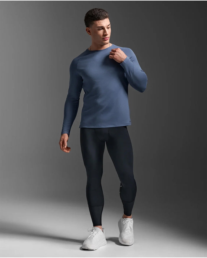 2XU Men's Aero Mesh Long Sleeve - Indigo/Black Reflective