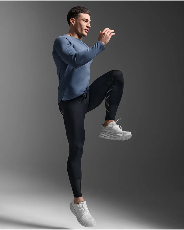 2XU Men's Aero Mesh Long Sleeve - Indigo/Black Reflective