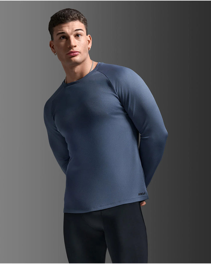 2XU Men's Aero Mesh Long Sleeve - Indigo/Black Reflective