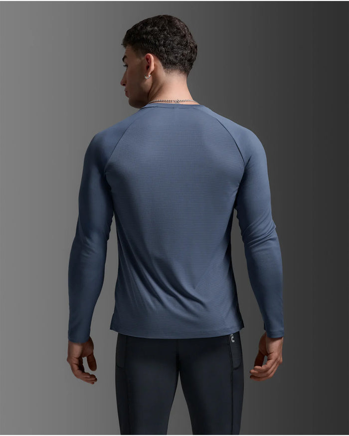 2XU Men's Aero Mesh Long Sleeve - Indigo/Black Reflective