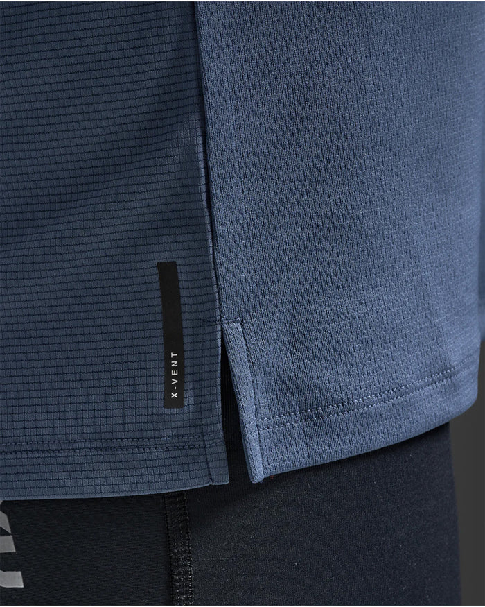 2XU Men's Aero Mesh Long Sleeve - Indigo/Black Reflective