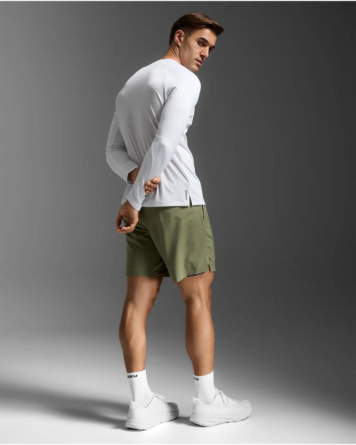 2XU Men's Aero Mesh Long Sleeve - White/Silver Reflective