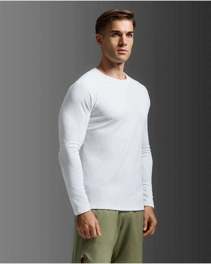 2XU Men's Aero Mesh Long Sleeve - White/Silver Reflective