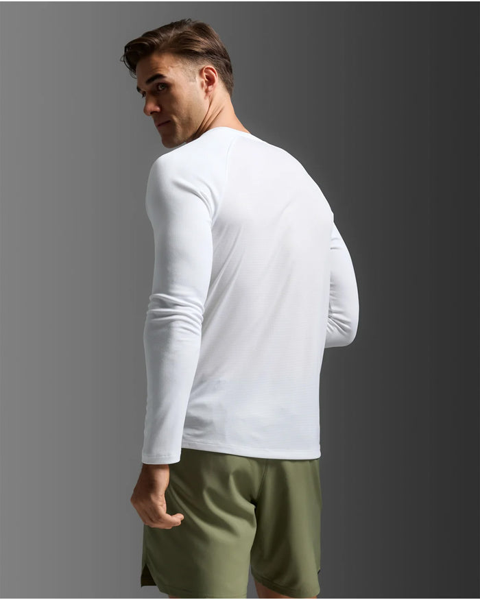 2XU Men's Aero Mesh Long Sleeve - White/Silver Reflective