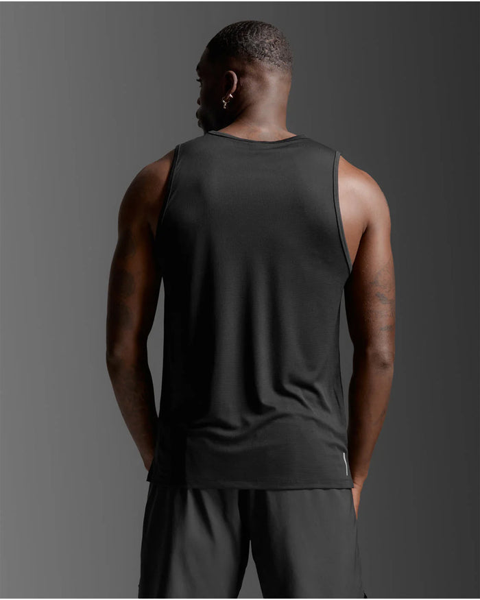 2XU Men's Aero Mesh Tank - Black/Silver Reflective