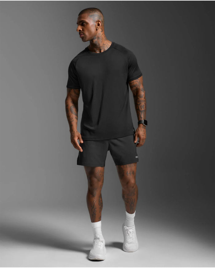 2XU Men's Aero Mesh Tee - Black/Silver Reflective