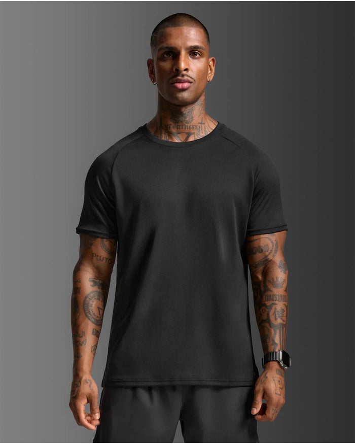 2XU Men's Aero Mesh Tee - Black/Silver Reflective