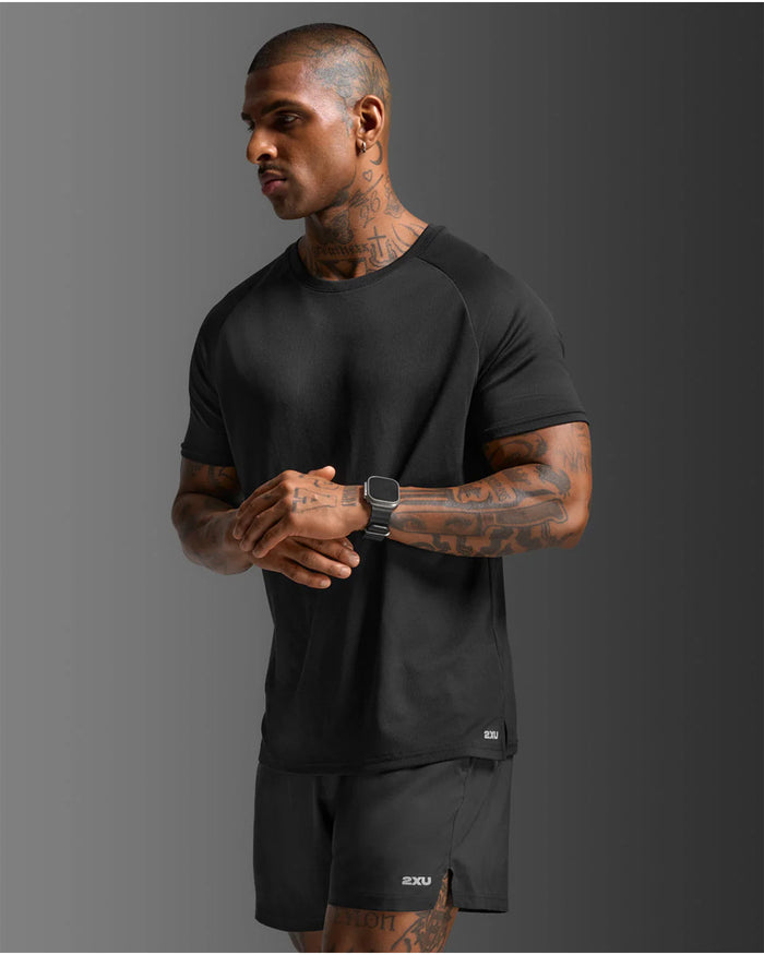 2XU Men's Aero Mesh Tee - Black/Silver Reflective