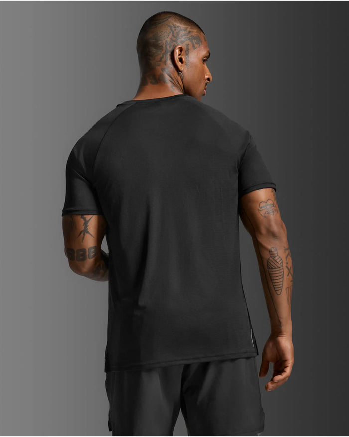 2XU Men's Aero Mesh Tee - Black/Silver Reflective