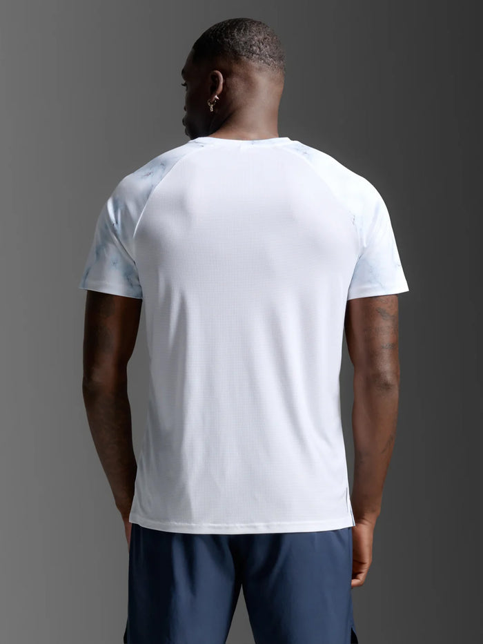2XU Men's Aero Mesh Tee - Blue Marble/Black Reflective