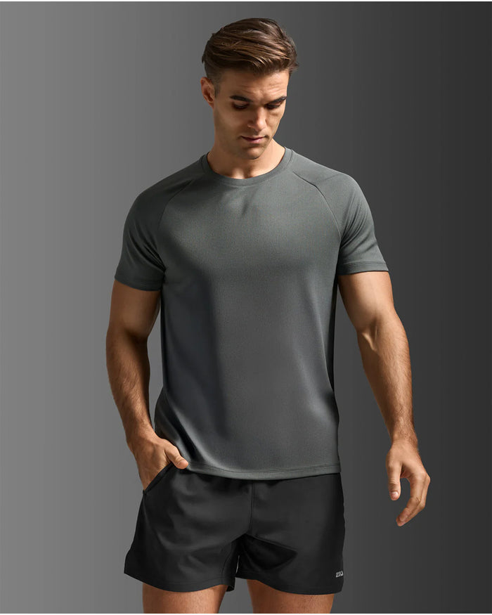 2XU Men's Aero Mesh Tee - Jupiter/Black Reflective