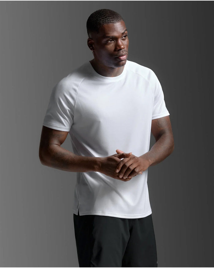 2XU Men's Aero Mesh Tee - White/Silver Reflective
