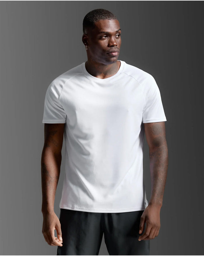 2XU Men's Aero Mesh Tee - White/Silver Reflective