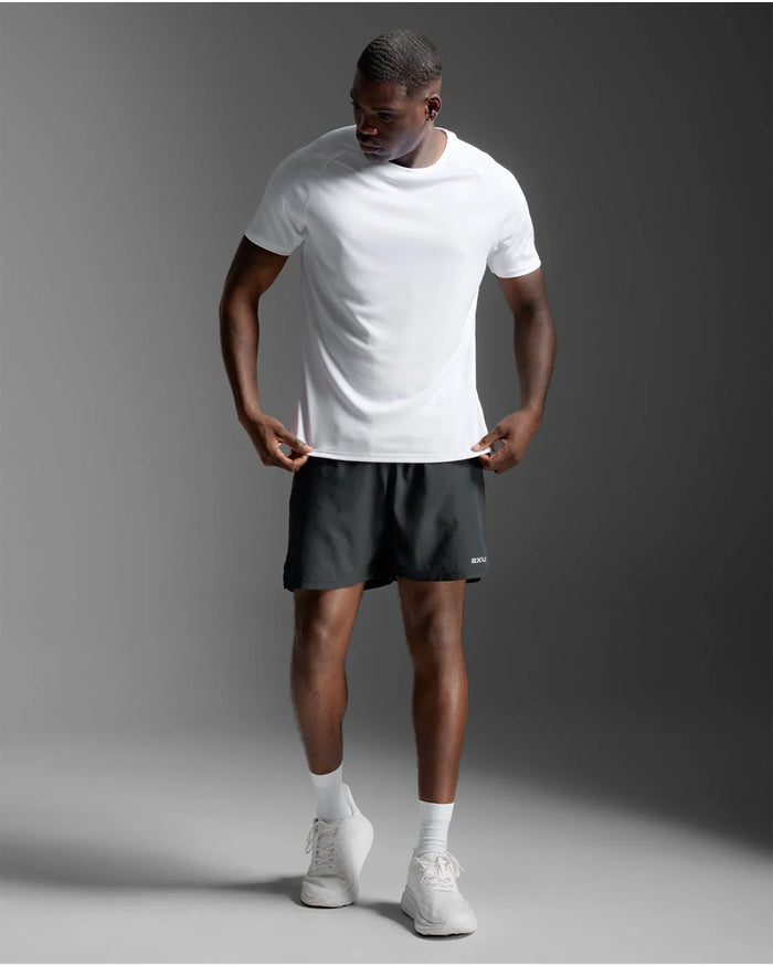 2XU Men's Aero Mesh Tee - White/Silver Reflective