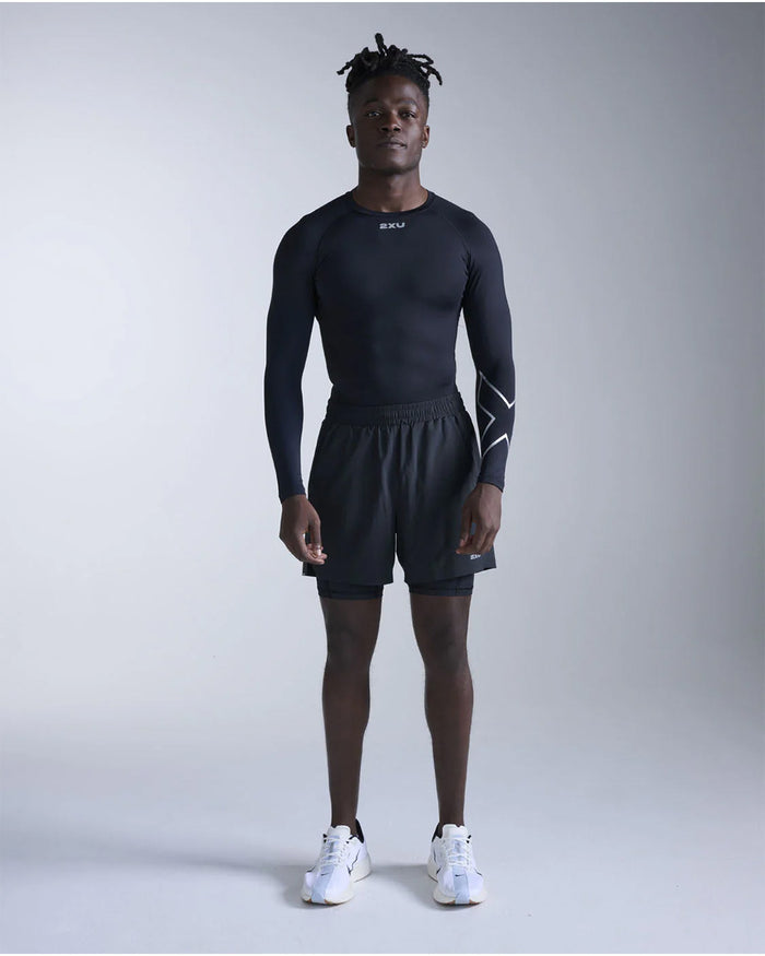 2XU Men's Core Compression Long Sleeve - Black/Silver