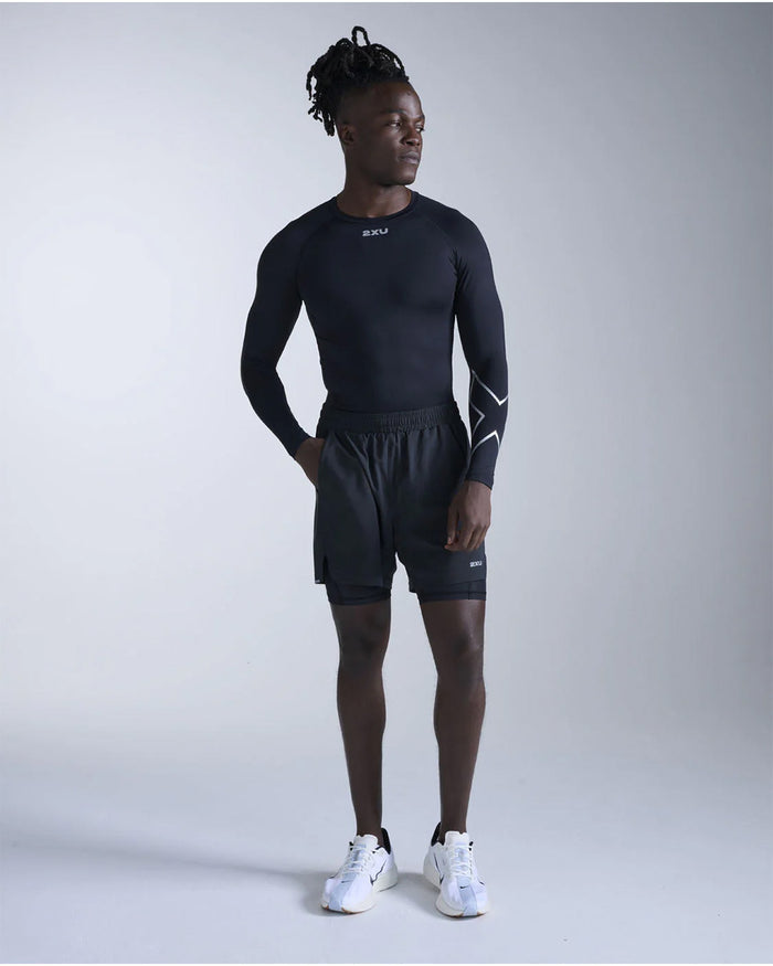 2XU Men's Core Compression Long Sleeve - Black/Silver