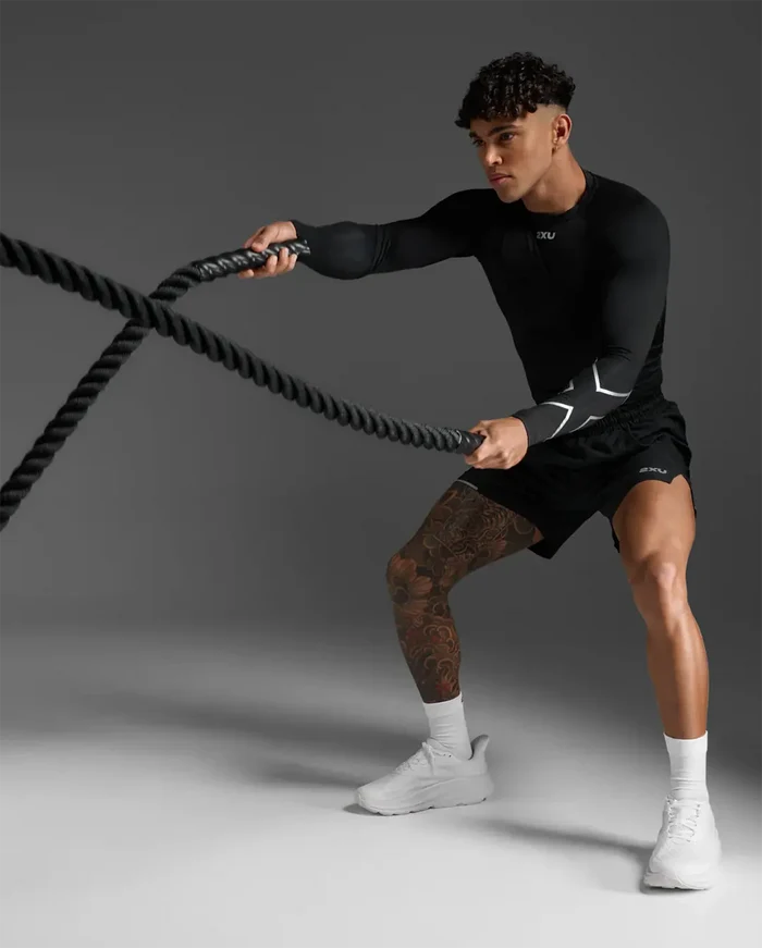 2XU Men's Core Compression Long Sleeve - Black/Silver