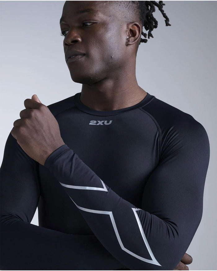 2XU Men's Core Compression Long Sleeve - Black/Silver