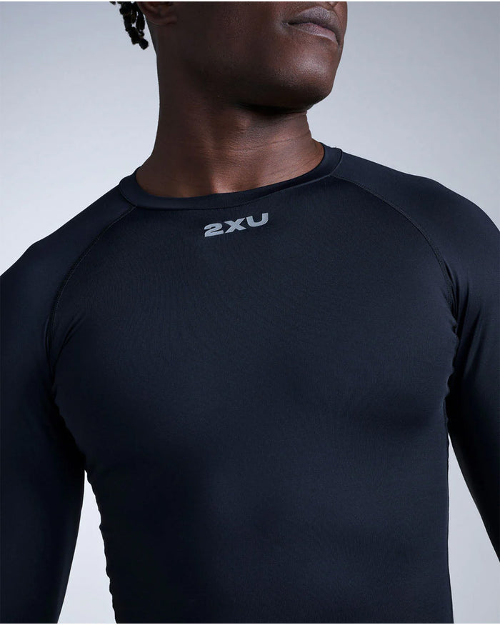 2XU Men's Core Compression Long Sleeve - Black/Silver