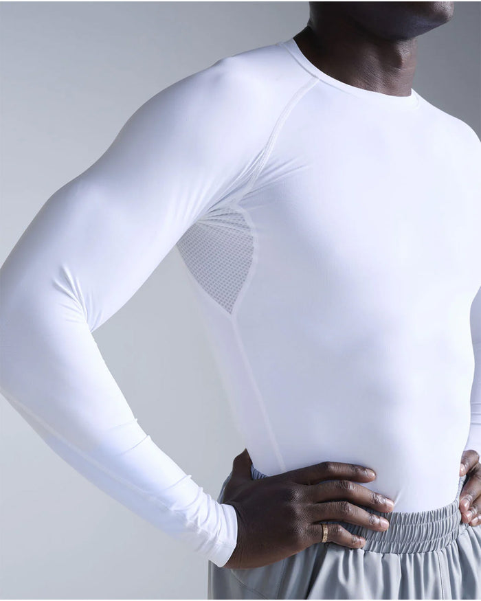 2XU Men's Core Compression Long Sleeve - White/White