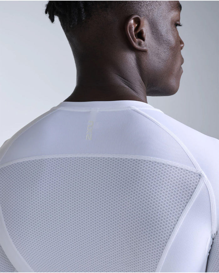 2XU Men's Core Compression Long Sleeve - White/White