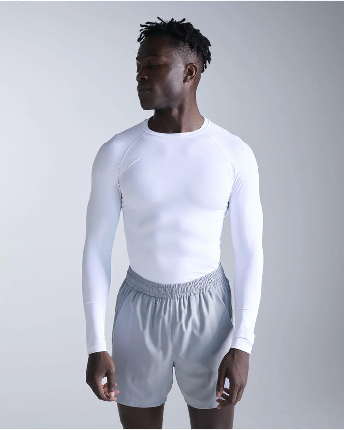 2XU Men's Core Compression Long Sleeve - White/White