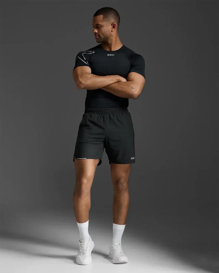 2XU Men's Core Compression Short Sleeve - Black/Silver