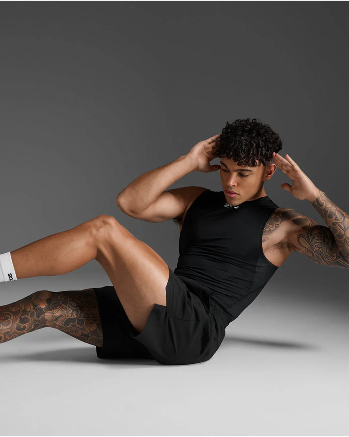 2XU Men's Core Compression Sleeveless - Black/Silver