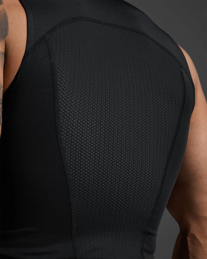2XU Men's Core Compression Sleeveless - Black/Silver