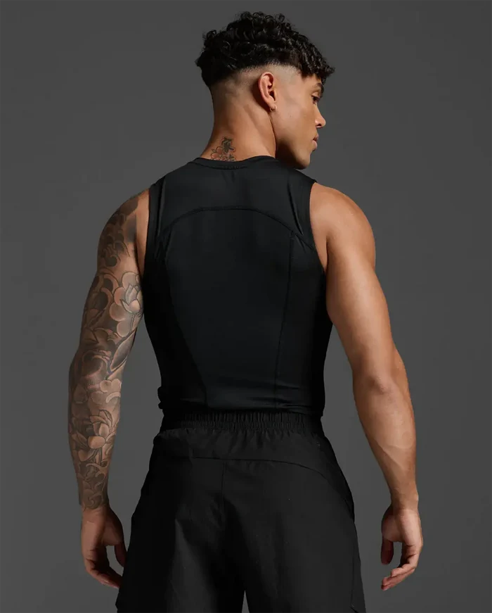 2XU Men's Core Compression Sleeveless - Black/Silver