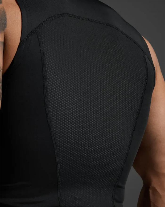2XU Men's Core Compression Sleeveless - Black/Silver