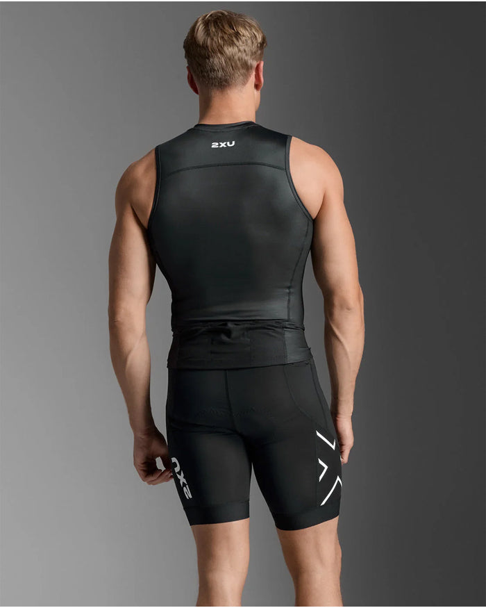2XU Men's Core Tri Tank - Black/White