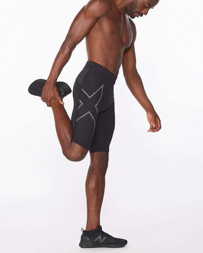 2XU Men's Light Speed Compression Shorts - Black/Black Reflective -MA5331B