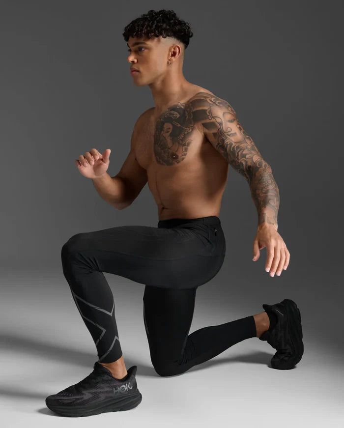 2XU Men's Light Speed Compression Tights - Black/ Black Reflective
