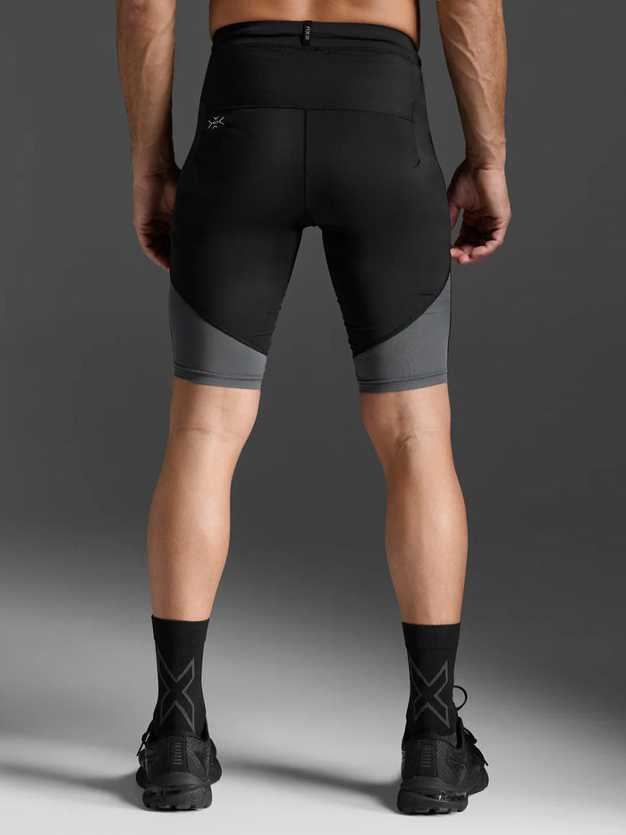 2XU Men's Light Speed React Comp Shorts - Black/White Reflective
