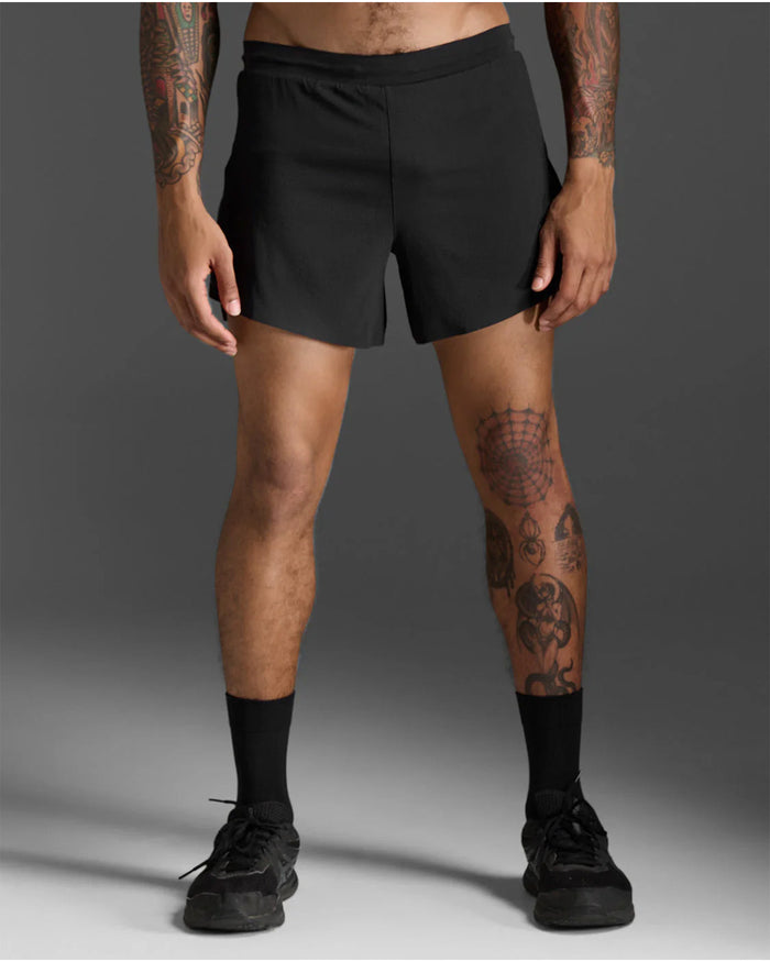 2XU Men's Light Speed Stash 5inch Shorts - Black/Black Reflective