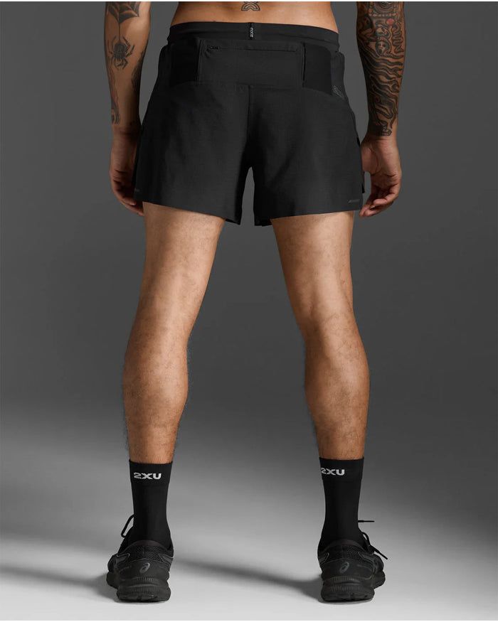 2XU Men's Light Speed Stash 5inch Shorts - Black/Black Reflective
