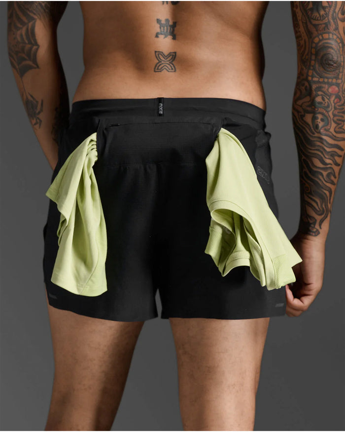 2XU Men's Light Speed Stash 5inch Shorts - Black/Black Reflective