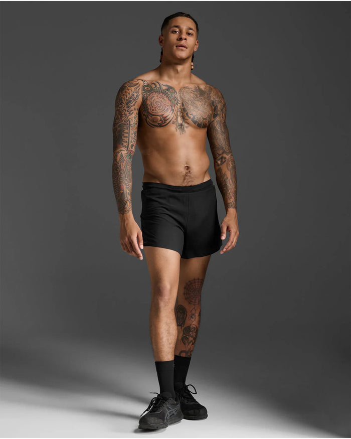 2XU Men's Light Speed Stash 5inch Shorts - Black/Black Reflective