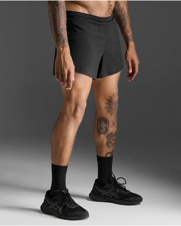 2XU Men's Light Speed Stash 5inch Shorts - Black/Black Reflective