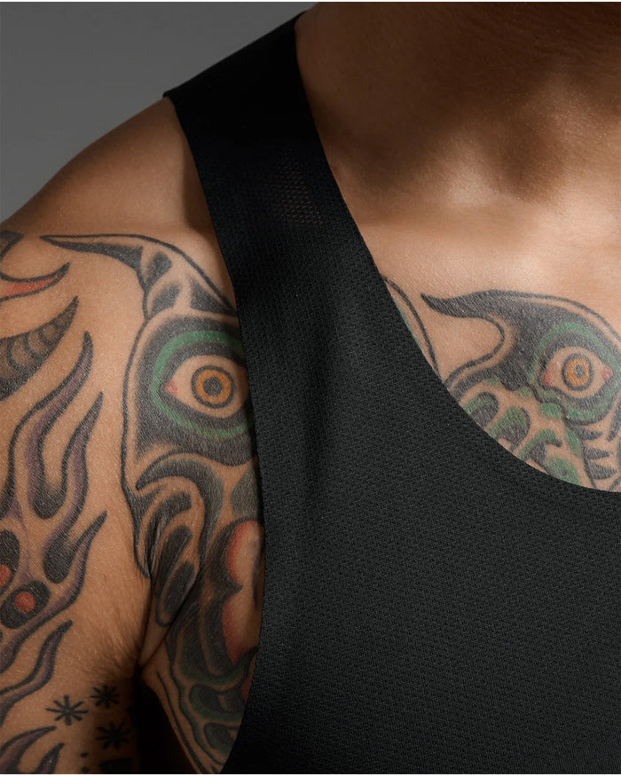 2XU Men's Light Speed Tech Singlet - Black/Black Reflective